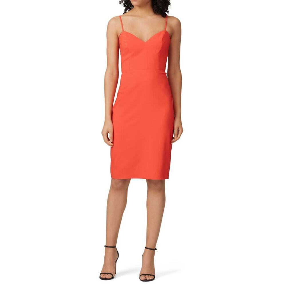 Theia Red Side Panel Sleeveless Sweetheart Sheath Dress‎ Size 14
